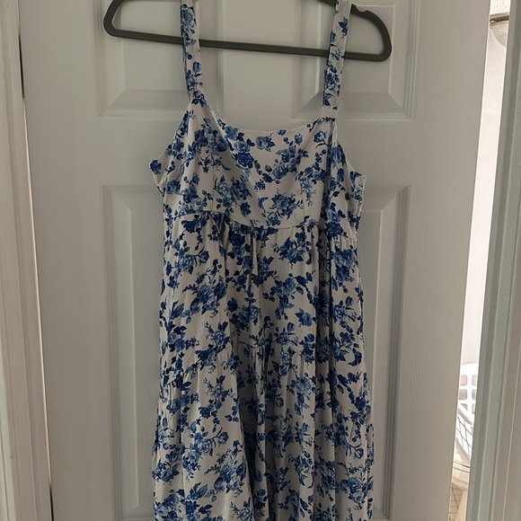 Pinkblush Blue Floral Square Neck Maternity Dress M - Picture 2 of 9